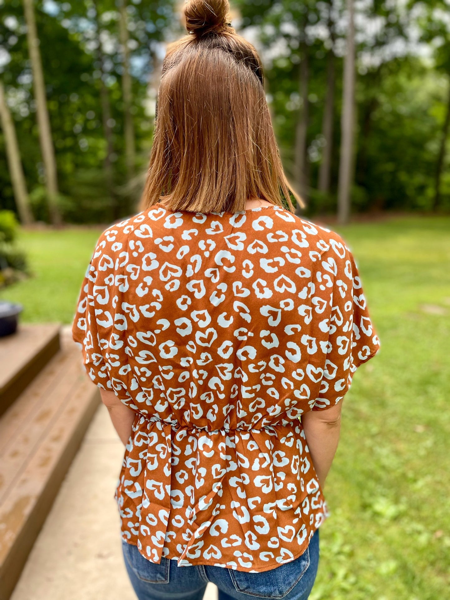 Animal Print Peplum Top