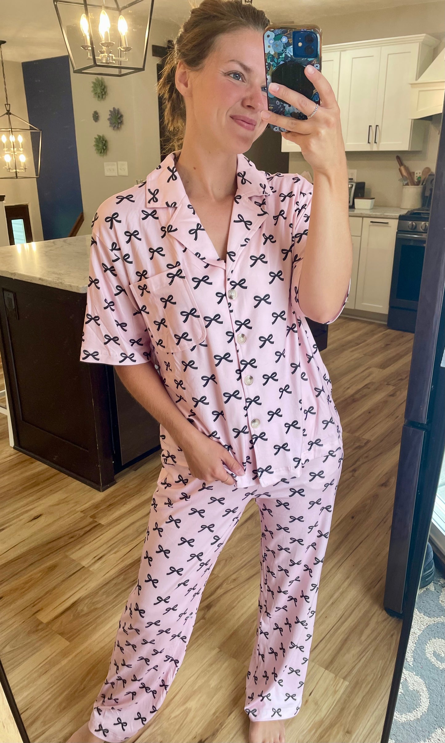 Mini Bows Button Down with Pants Set
