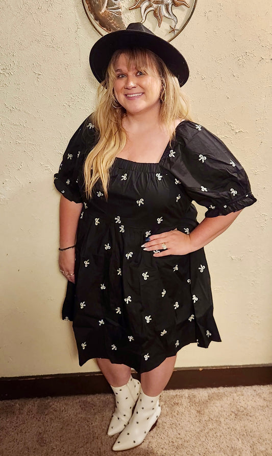 Bow Detail Mini Dress