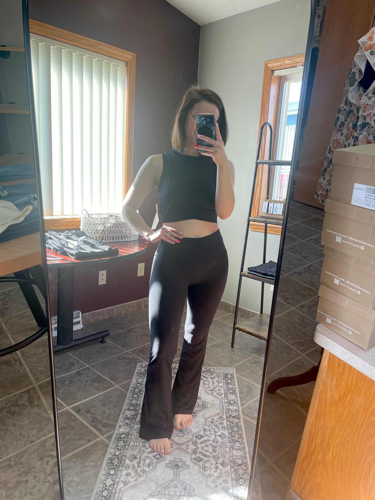 Soft Knit Foldover Flare Pants