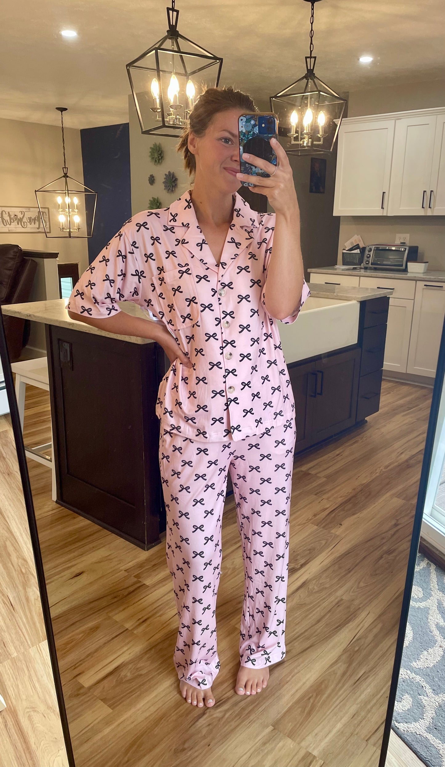 Mini Bows Button Down with Pants Set