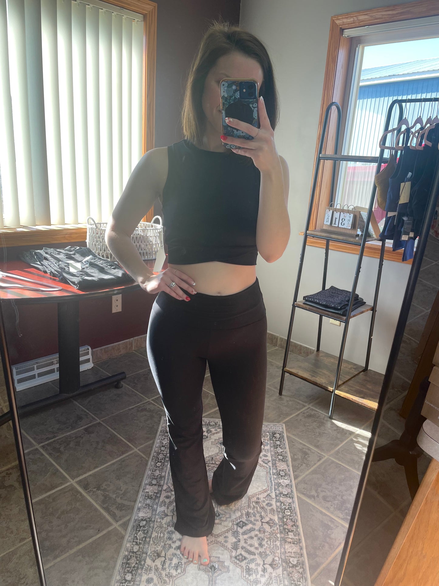 Soft Knit Foldover Flare Pants