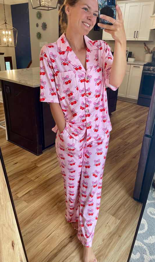 Cherry Bow PJ Set