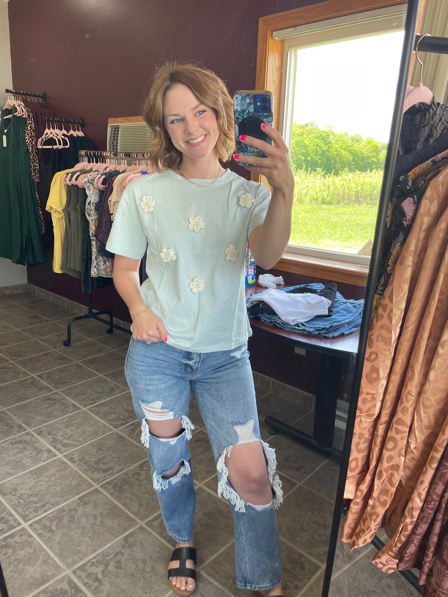Floral Patched Casual Top