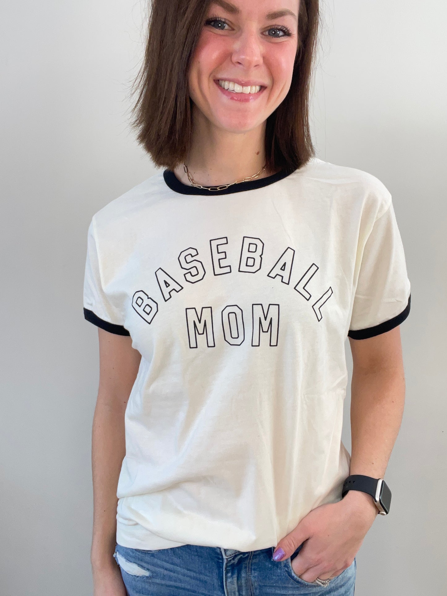 Baseball Mom Ringer Graphic Tee