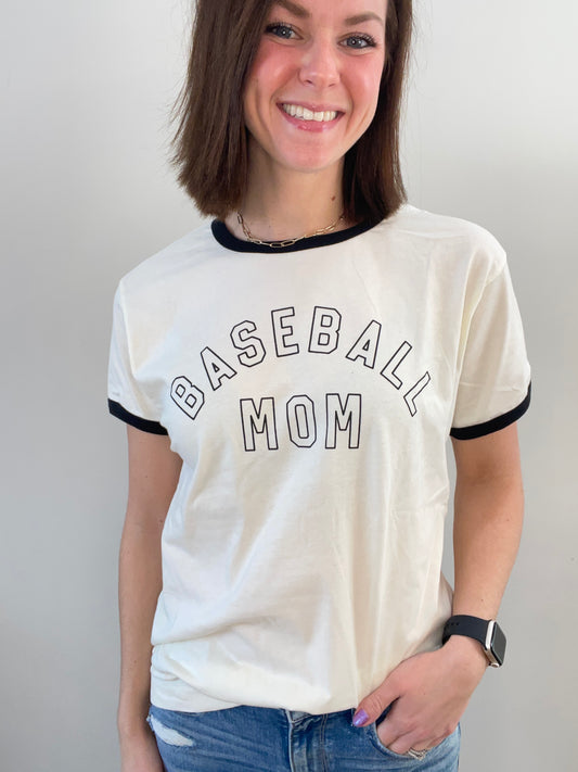 Baseball Mom Ringer Graphic Tee