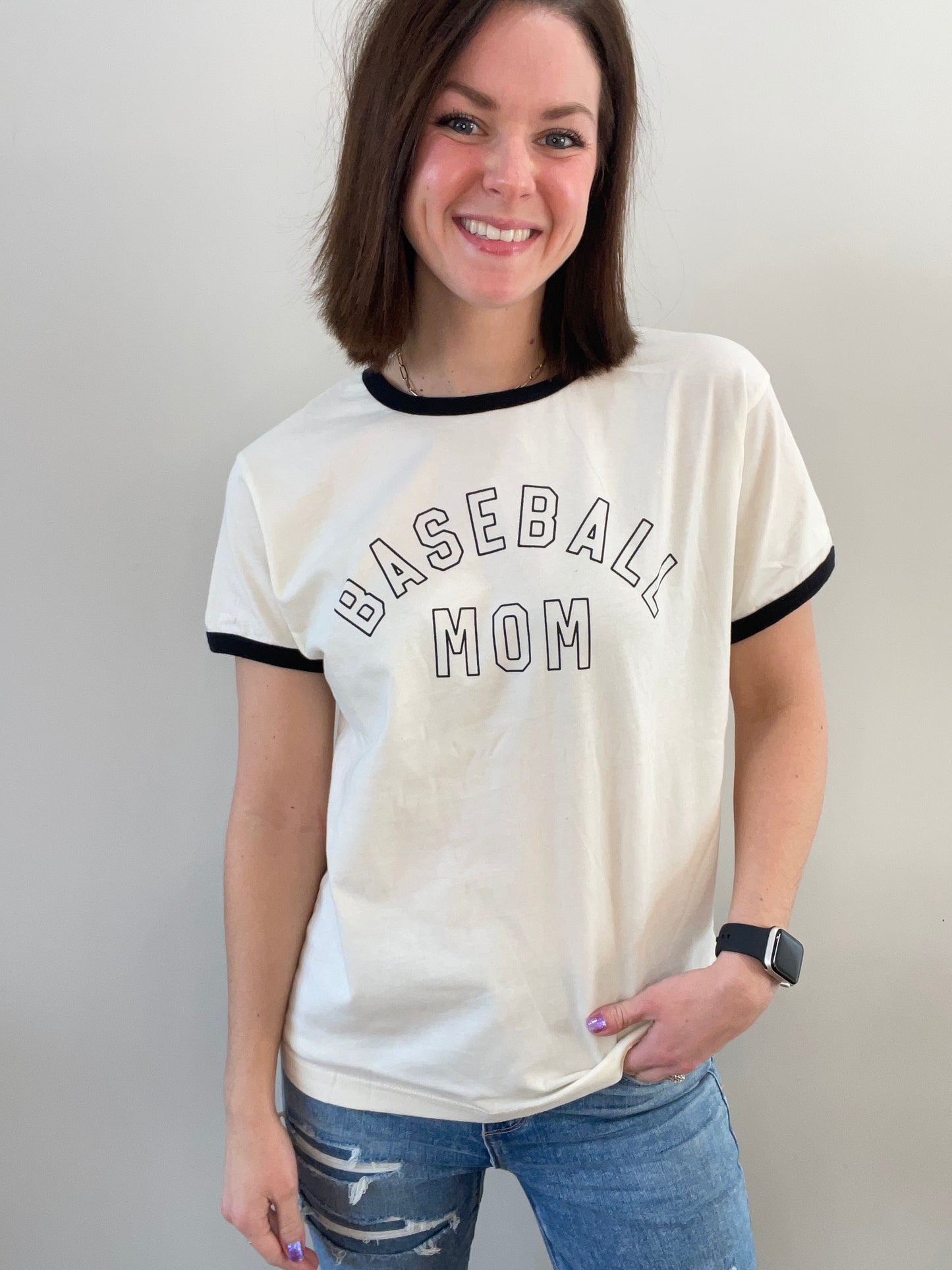 Baseball Mom Ringer Graphic Tee