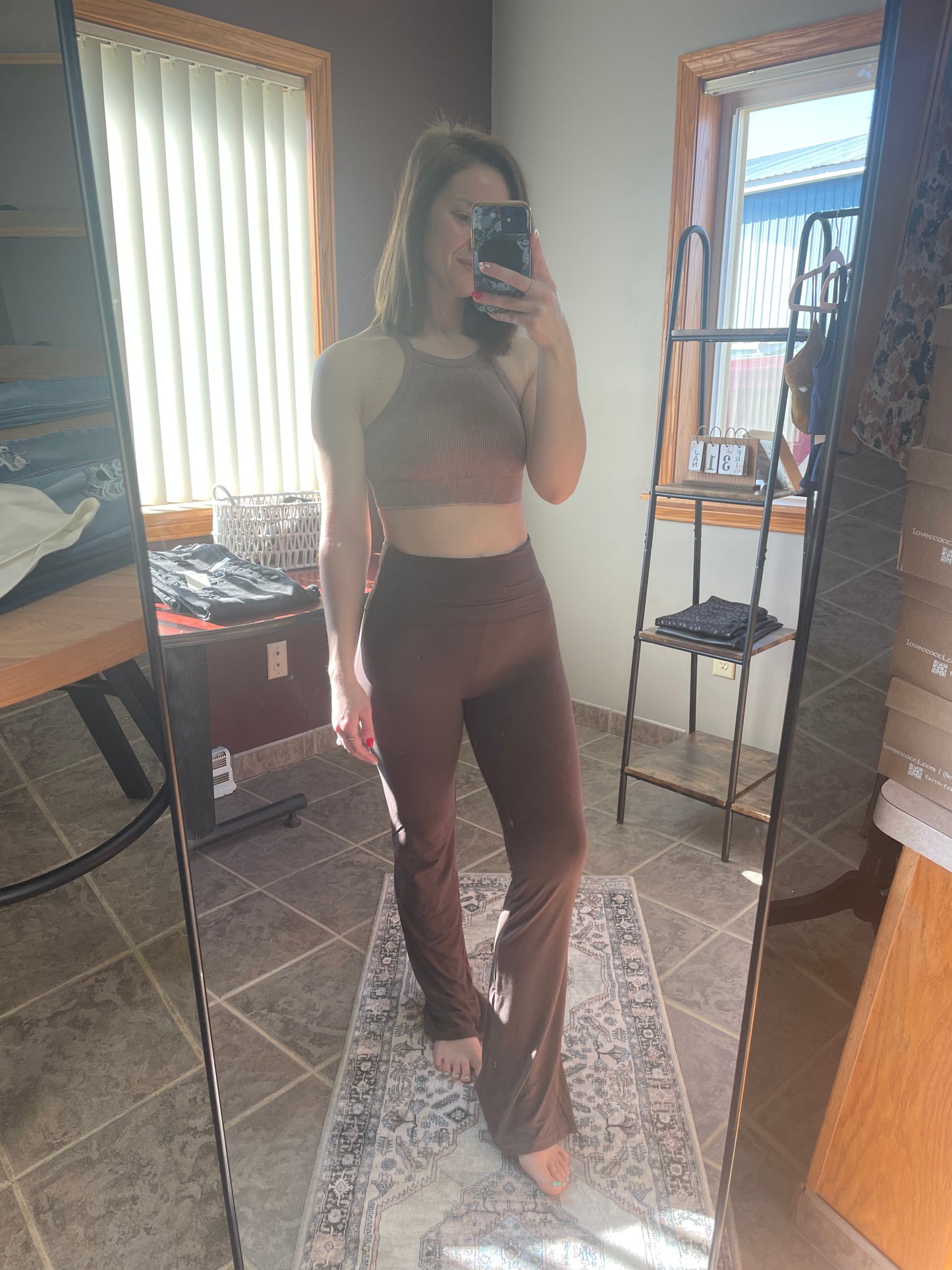 Soft Knit Foldover Flare Pants