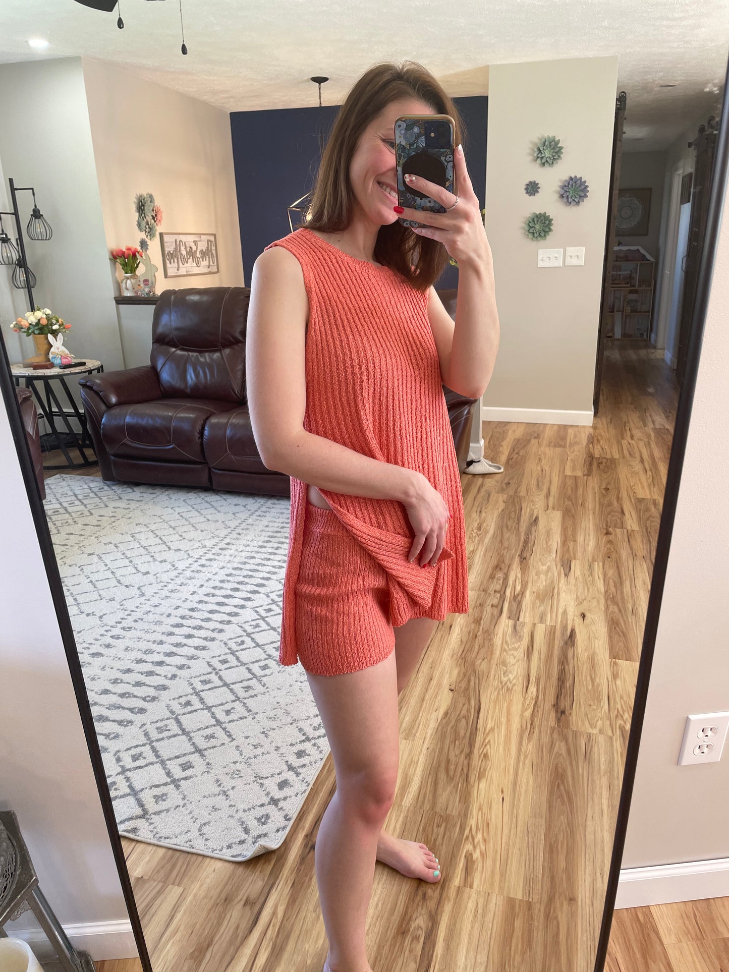 Knit Top & Shorts Set