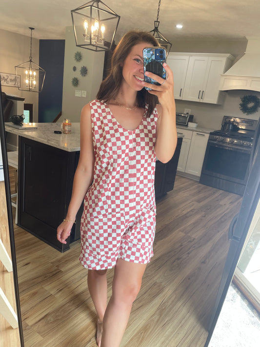 Red Check Romper