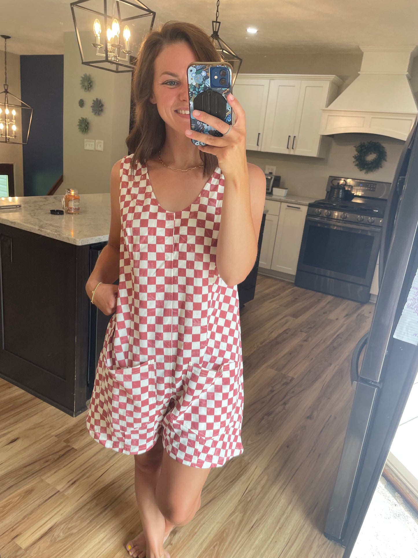 Red Check Romper