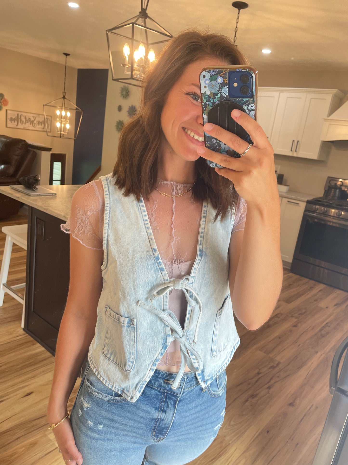 Jean Front Tie Vest