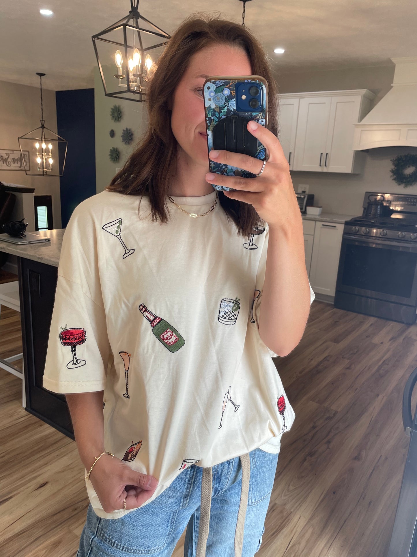 Cocktail Embroidered Tee