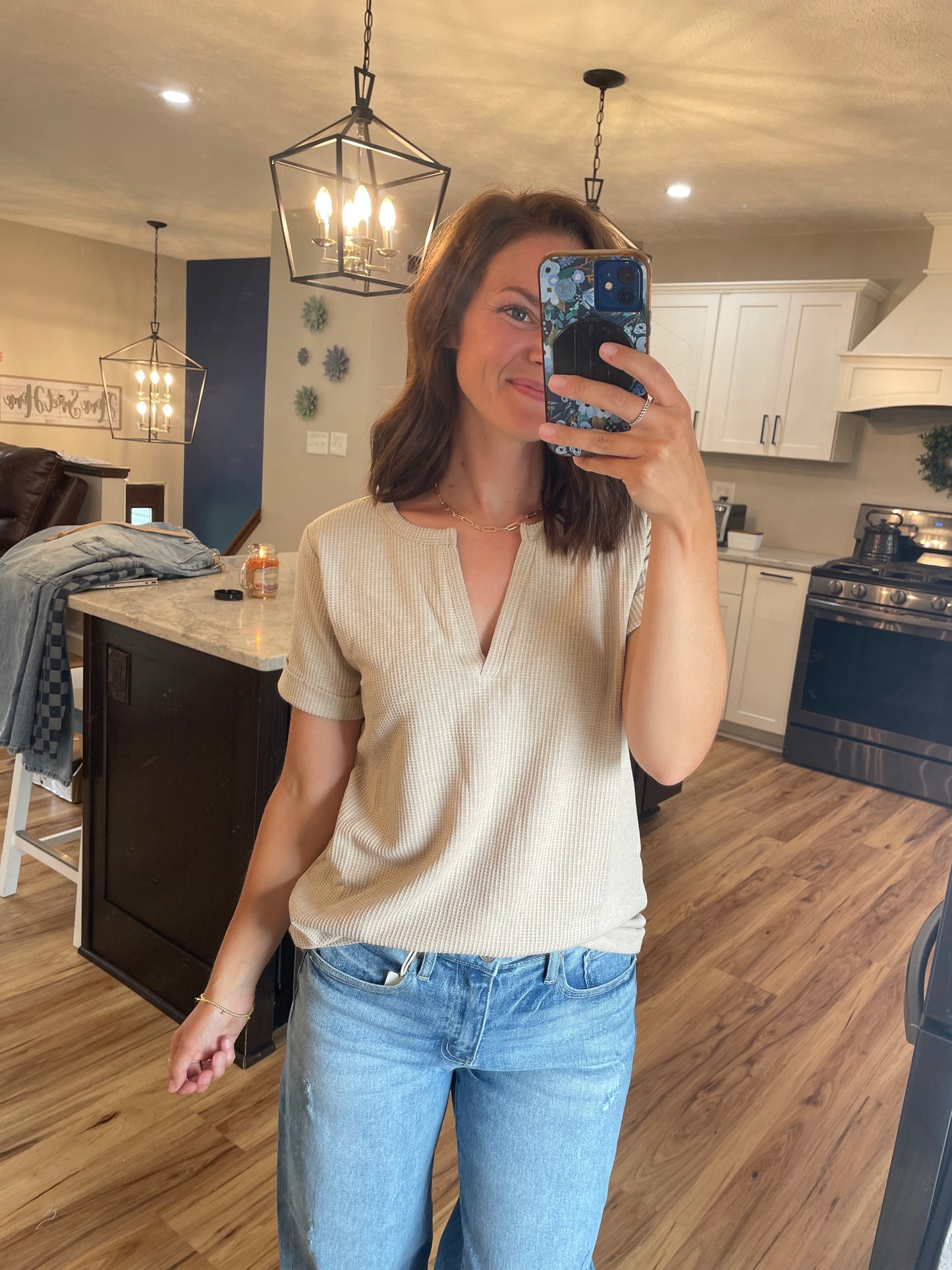 Waffle Knit Short Sleeve