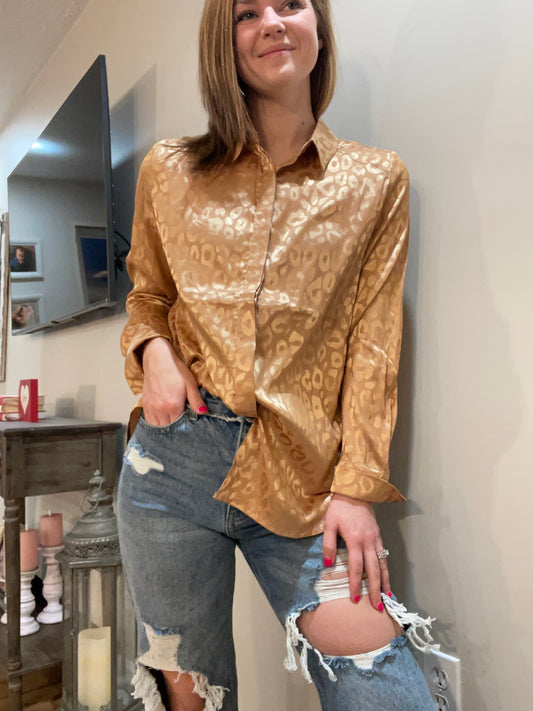 Leopard Satin Blouse