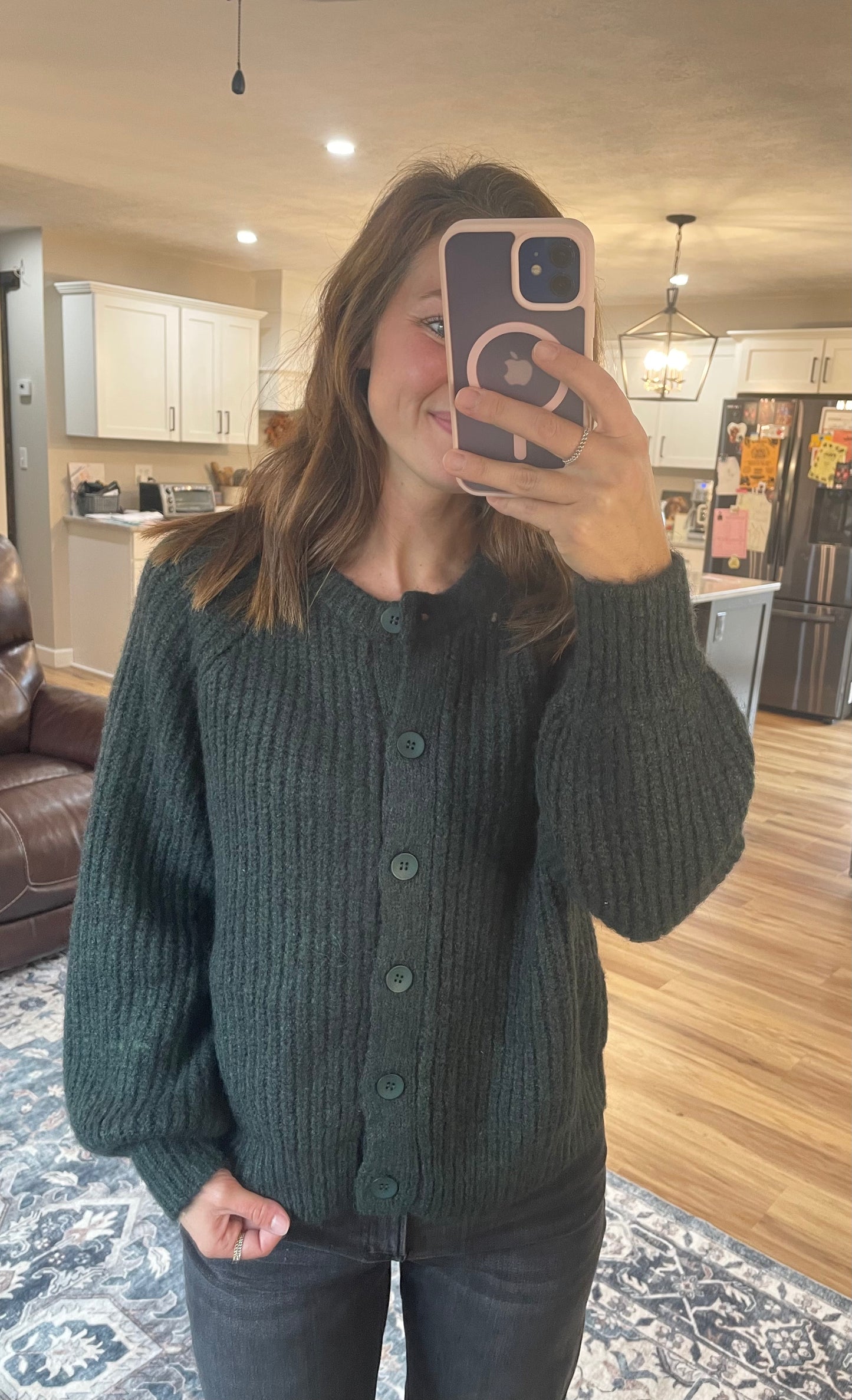 Raglan Sleeve Knit Cardigan