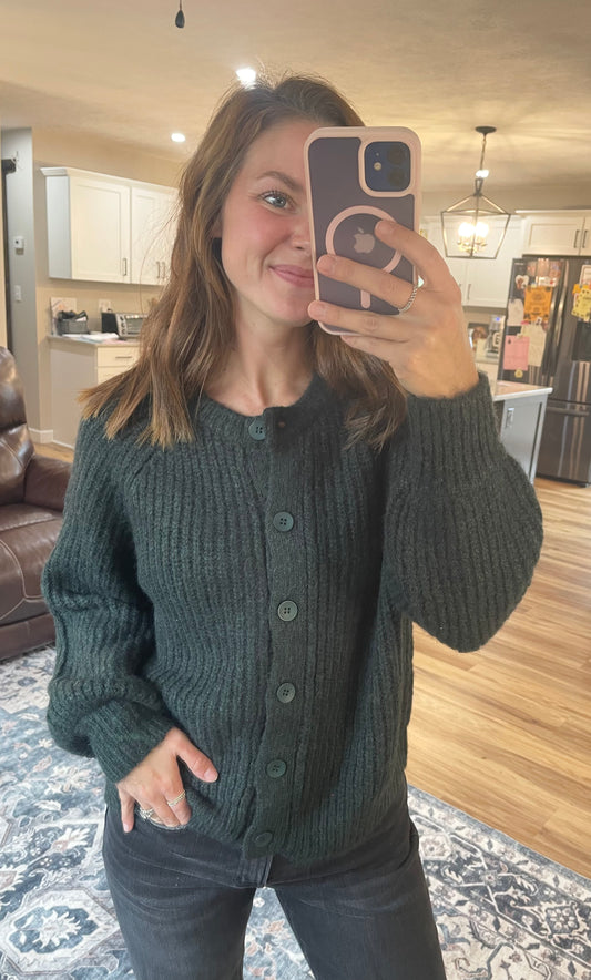 Raglan Sleeve Knit Cardigan