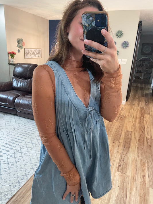 Mesh Lace Long Sleeve Top