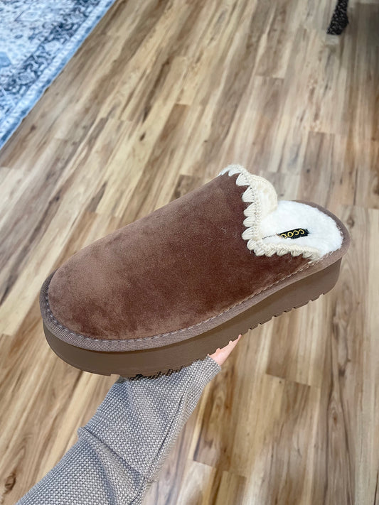 Crochet Edge Slip-On Sherpa Platforms