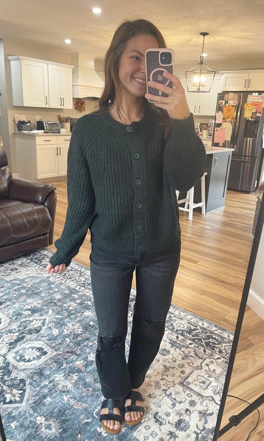 Raglan Sleeve Knit Cardigan