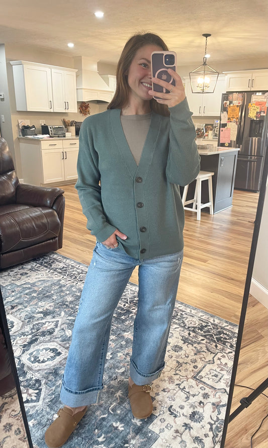 Drop Shoulder Sweater Cardigan