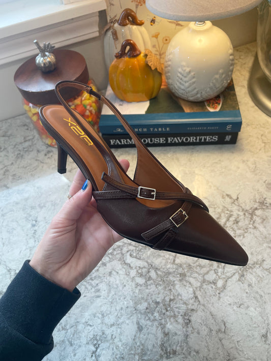 Sling Back Mid High Pump