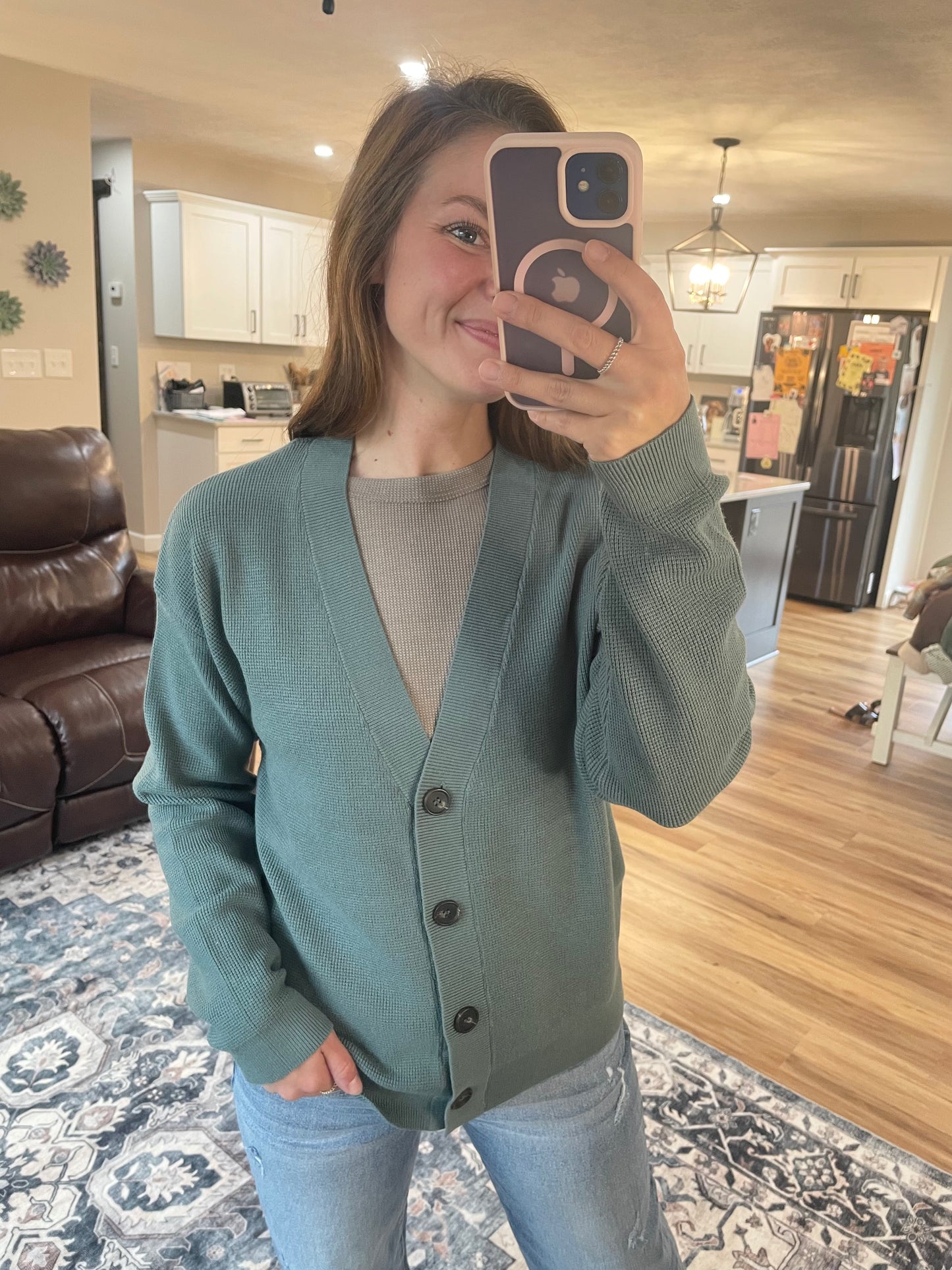Drop Shoulder Sweater Cardigan