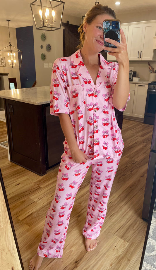 Cherry Bow PJ Set