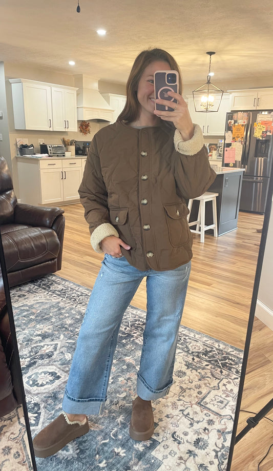 Quilted Sherpa Lined Jacket
