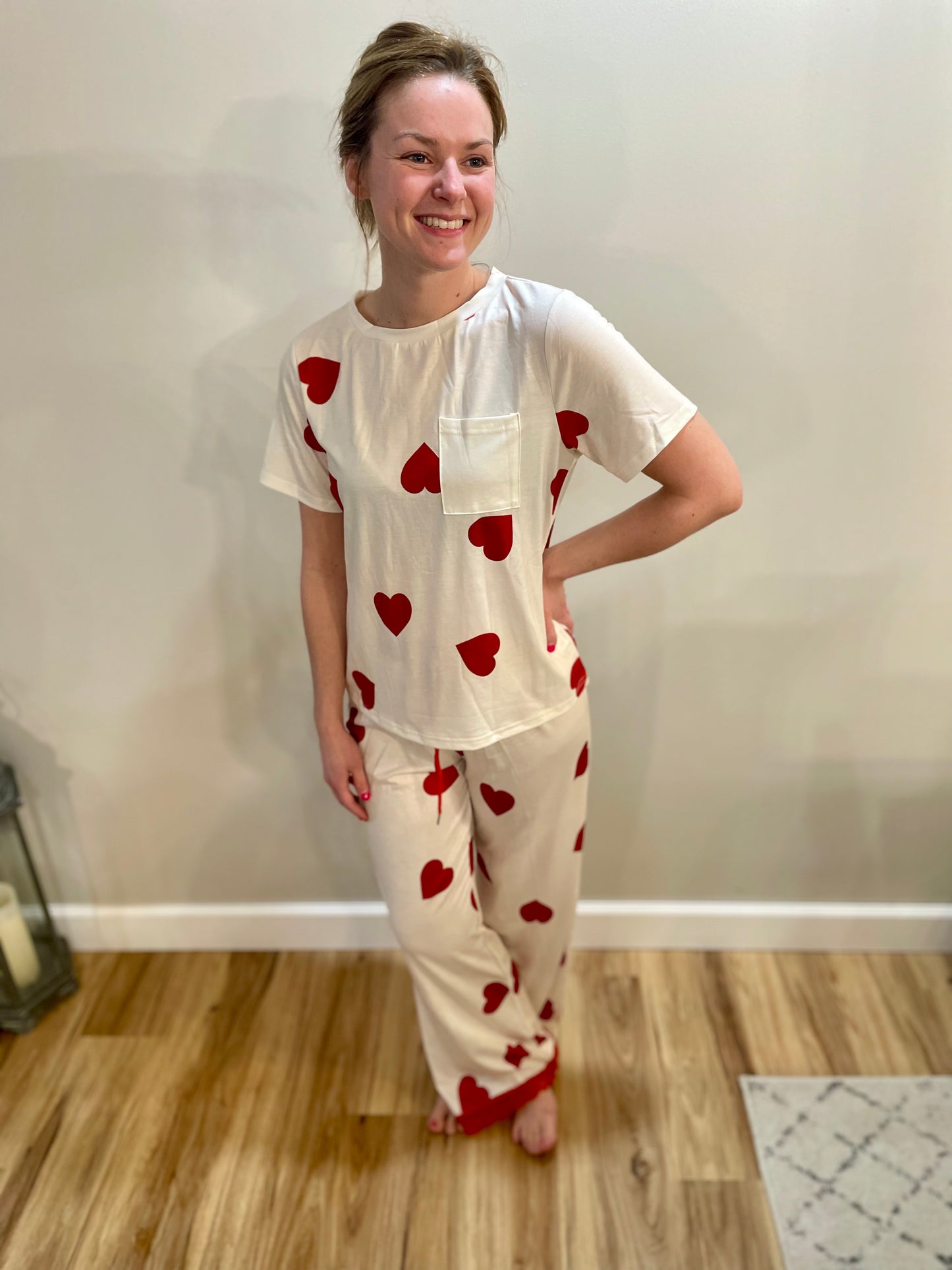 Heart Tee and Pants Pajama Set