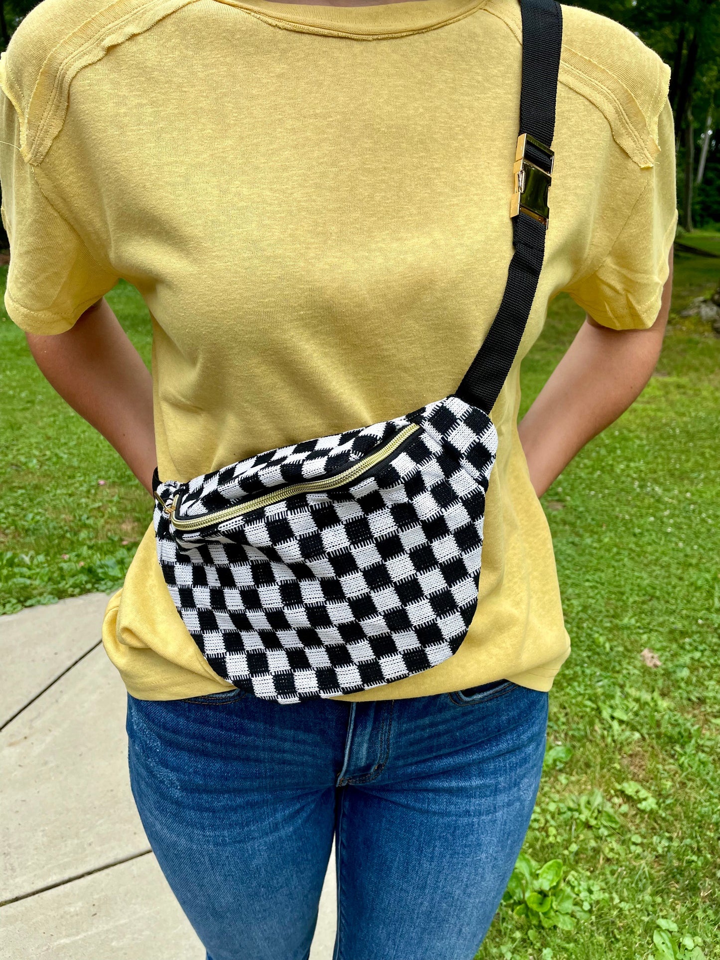 Checkered Crossbody Sling Bag