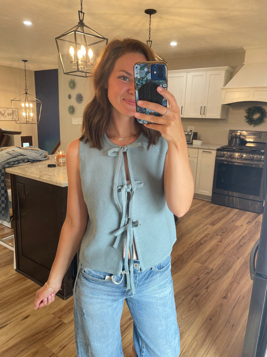 Tie Front Sweater Vest