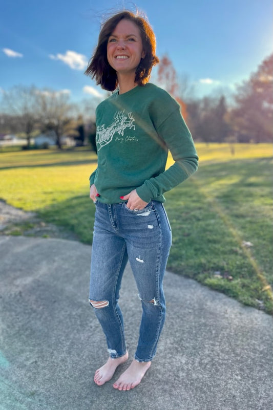 Flying Monkey Super HR Distressed Mom Jean